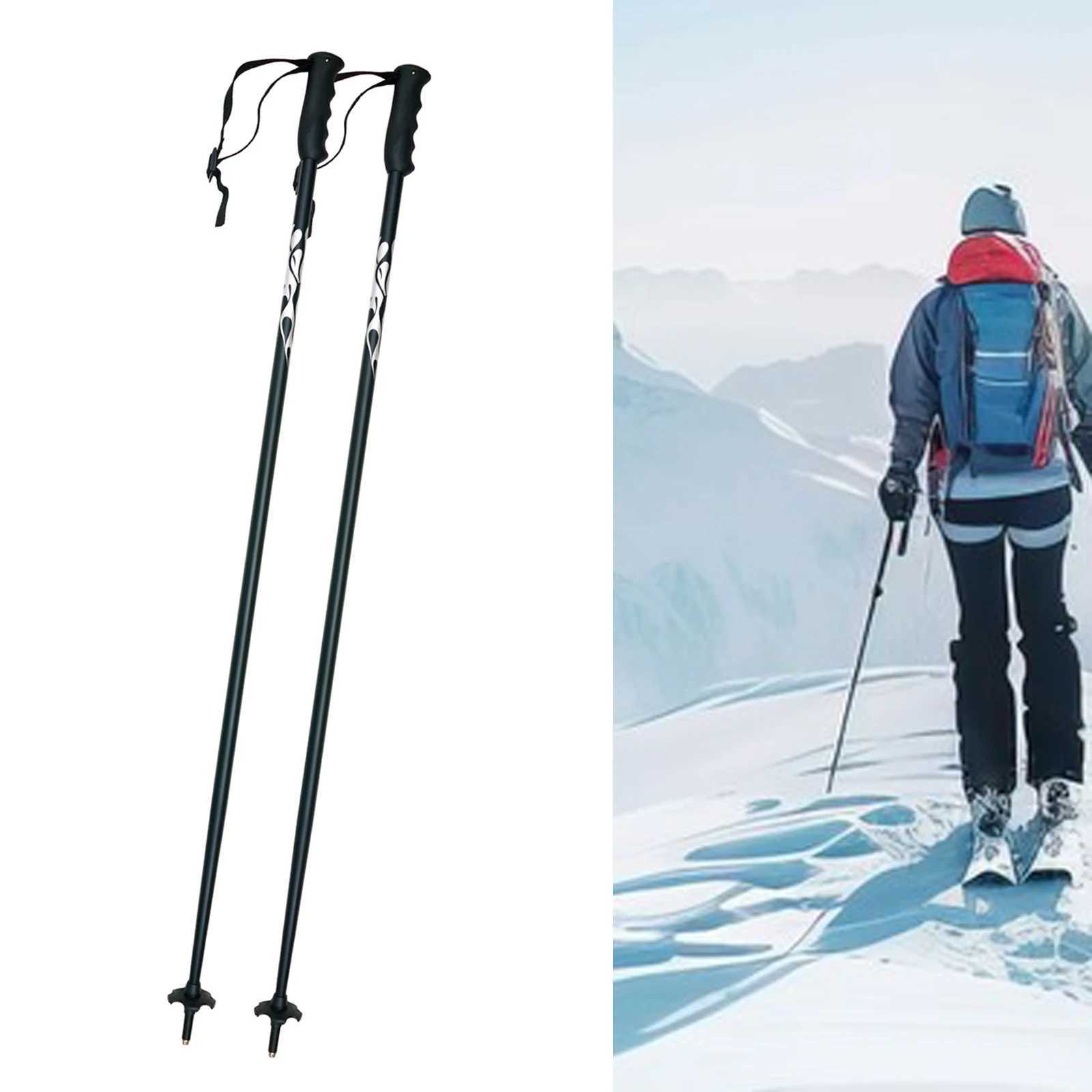 2 Pieces Ski Poles Trekking Canes Aluminum Alloy Skiing Sticks Climbing Canes for Hiking Winter Sports Backpacking G251220