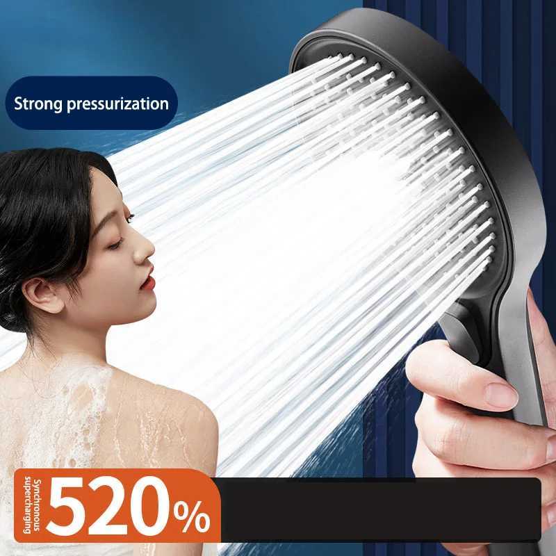 High Pressure 13cm Shower Head Black 3 Modes Water Saving Spray Nozzle Massage Rainfall Shower Bathroom Accessories New C251220