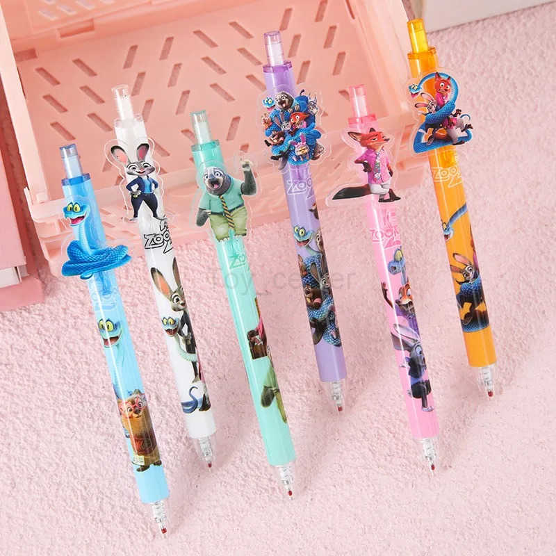 Disney Disneys Best-selling Cartoon Zootopia Press Gel Pen Cute Patch Pen Clip ST Pen Refills Student Learning and Writing Supplies H251220
