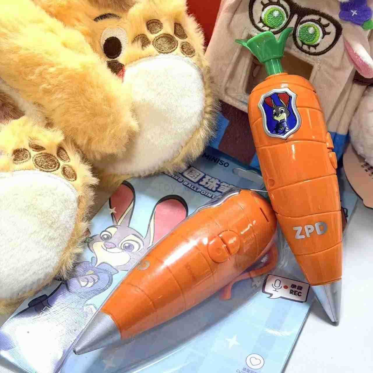Disney Genuine Zootopia 2 Judy Carrot Pen Kawaii Animal City Judy Rabbit Sound Carrot Pen Toy Recording Ballpoint Pen Anime H251220