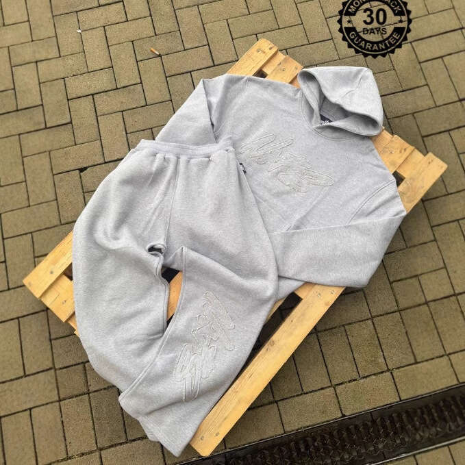 Hip Hop NOFS New European and American Street Y2K Trend Foreign Trade Letter Patch Long Sleeve Sports Casual Sweatshirt Set