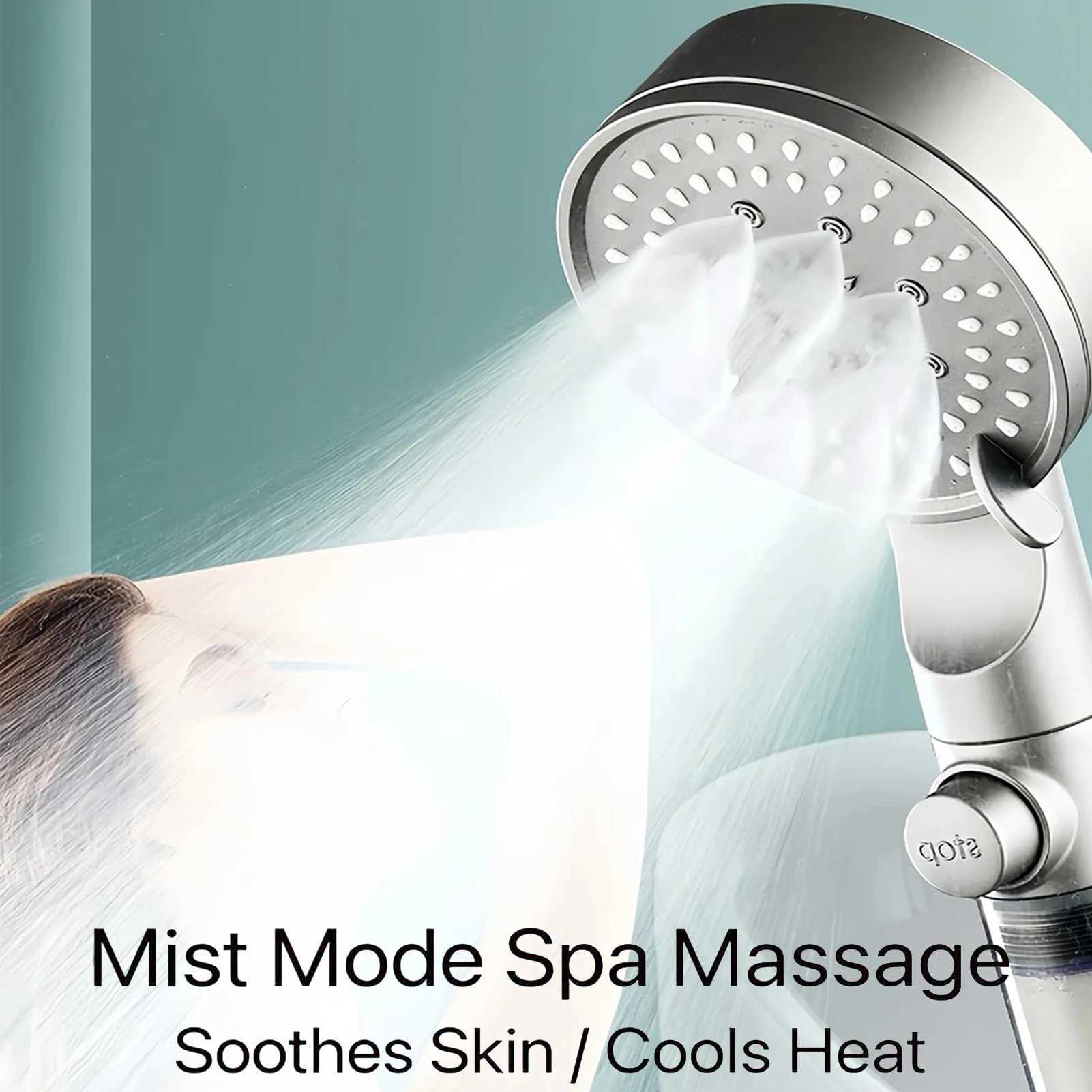 Hydro Boost High Pressure Shower Head 5 Spray Modes Stainless Steel Water Saving Filter Showerhead With Strong Flow For Bathroom C251220