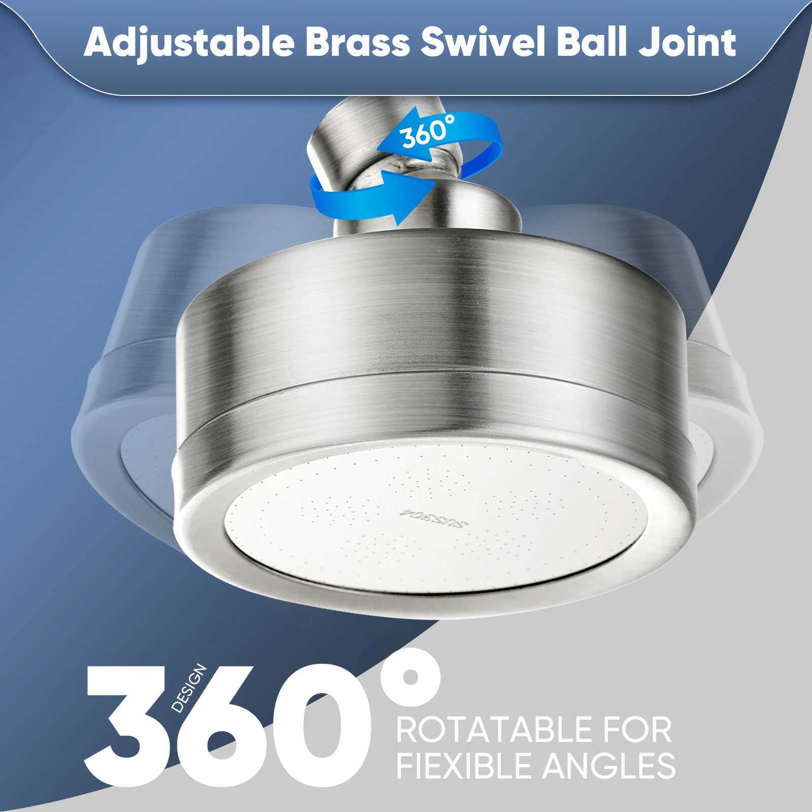 Filtered Shower Head 3 inch Round Rainfall High Pressure Stainless Steel Bath Shower Head Waterfall Full Body Coverage 811537 C251220