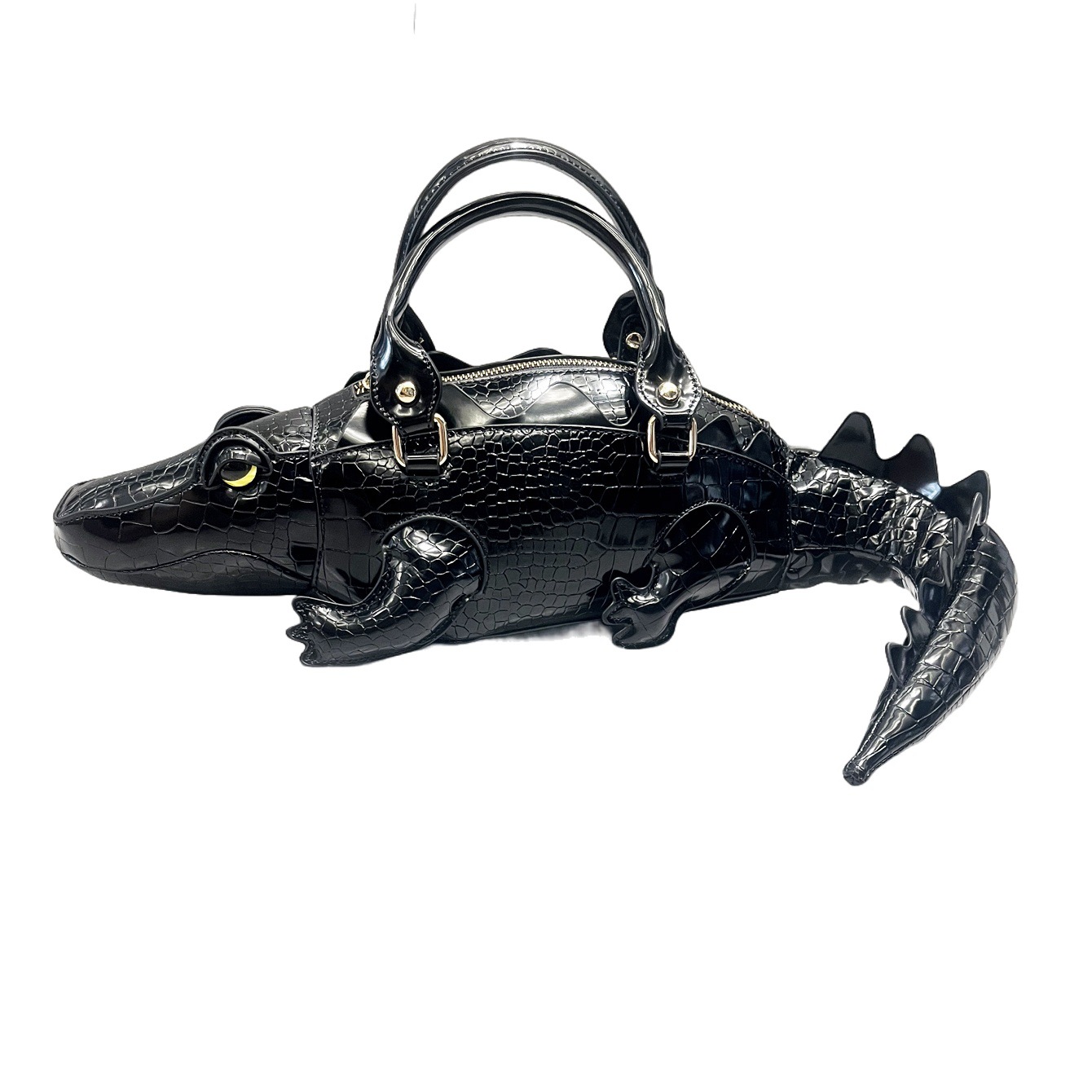 BrandName Croc Print Top Handle Bags Convertible Shoulder Purses with Unique Punk Style Design for Women 1100368158