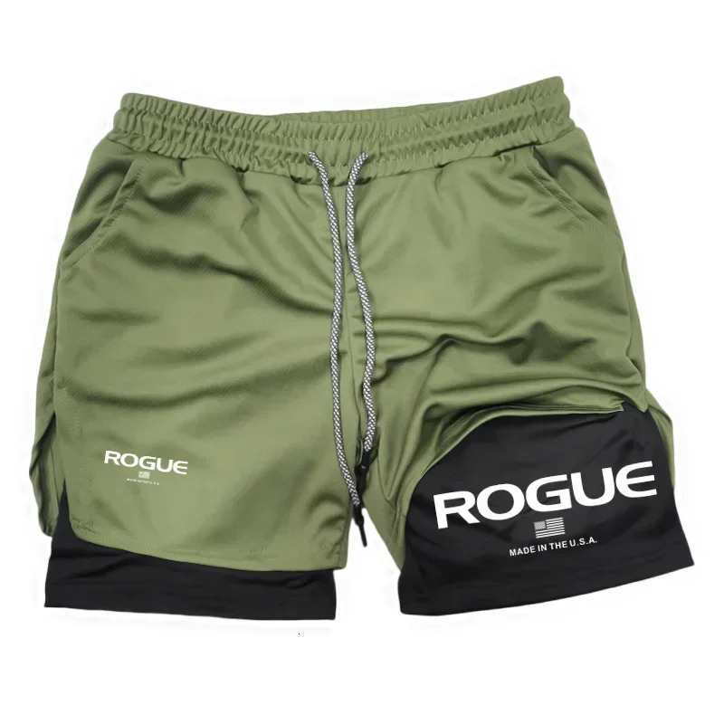 Rogue Gyms Fitness Shorts Men Summer Sportswear 2 in 1 Doubledeck Compression Male Sports Tracksuits Track Joggers Short 251219