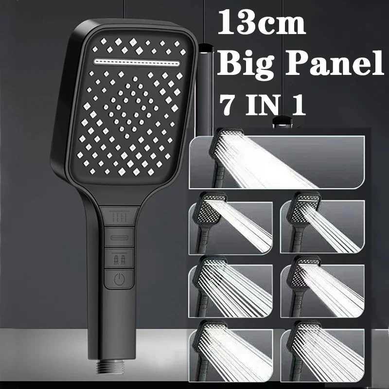 7 Modes Large Shower Head Adjustable One Key Stop Bathroom High-pressure Water-saving Shower Mixer Nozzles Bathroom Accessories C251220