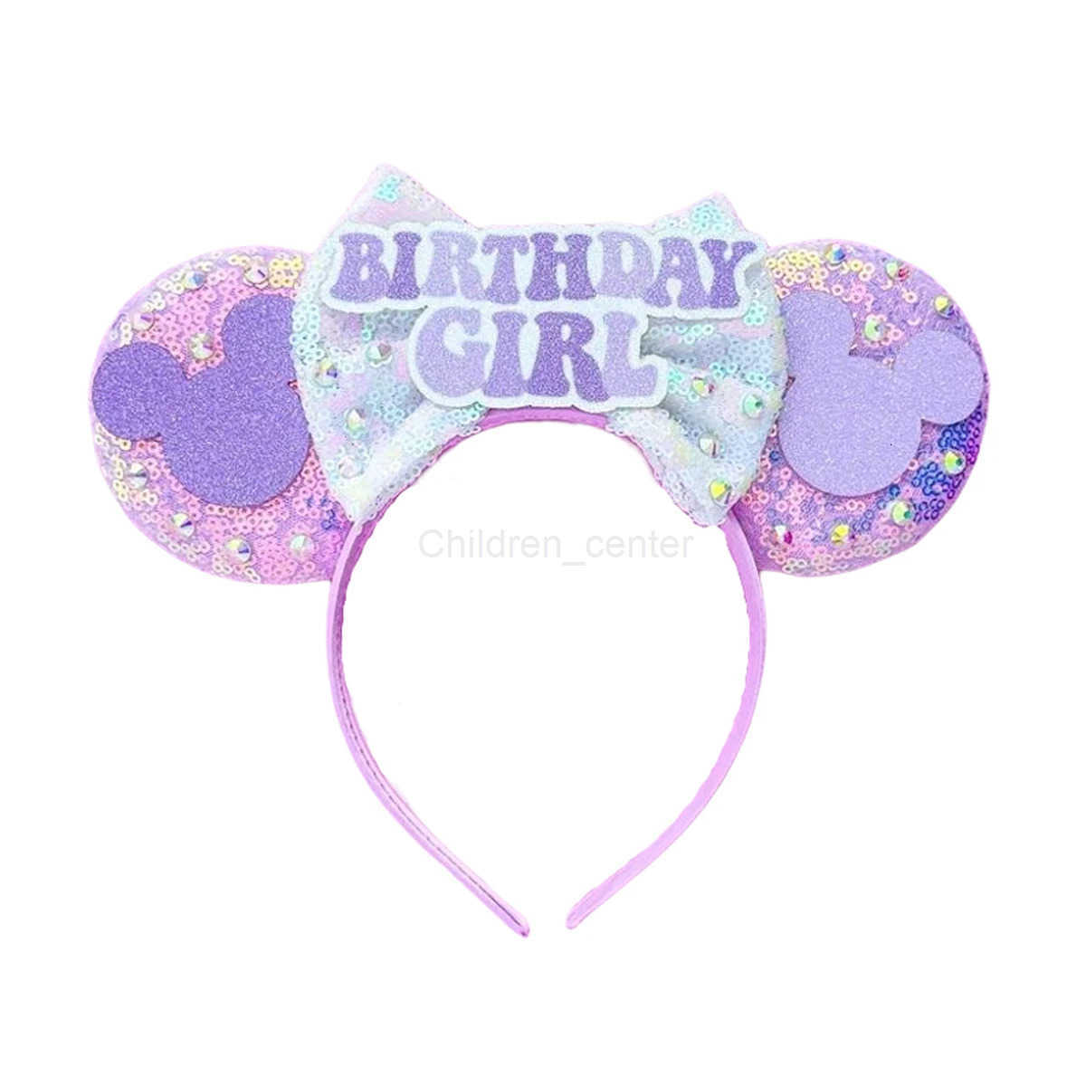 Disney Mickey Mouse Ears Headband Women Birthday Girl Sequin Bow Minnie Hair Bands For DIY Hair Accessories Kid Gift H251220