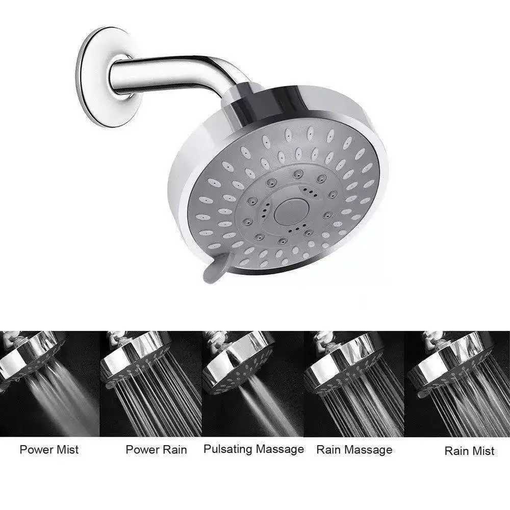 5 Modes High Pressure Shower Head 4Inch Sprayer Adjustable Rainfall Shower Head Sprayer Bathroom Fixture Faucet Replacement Part C251220
