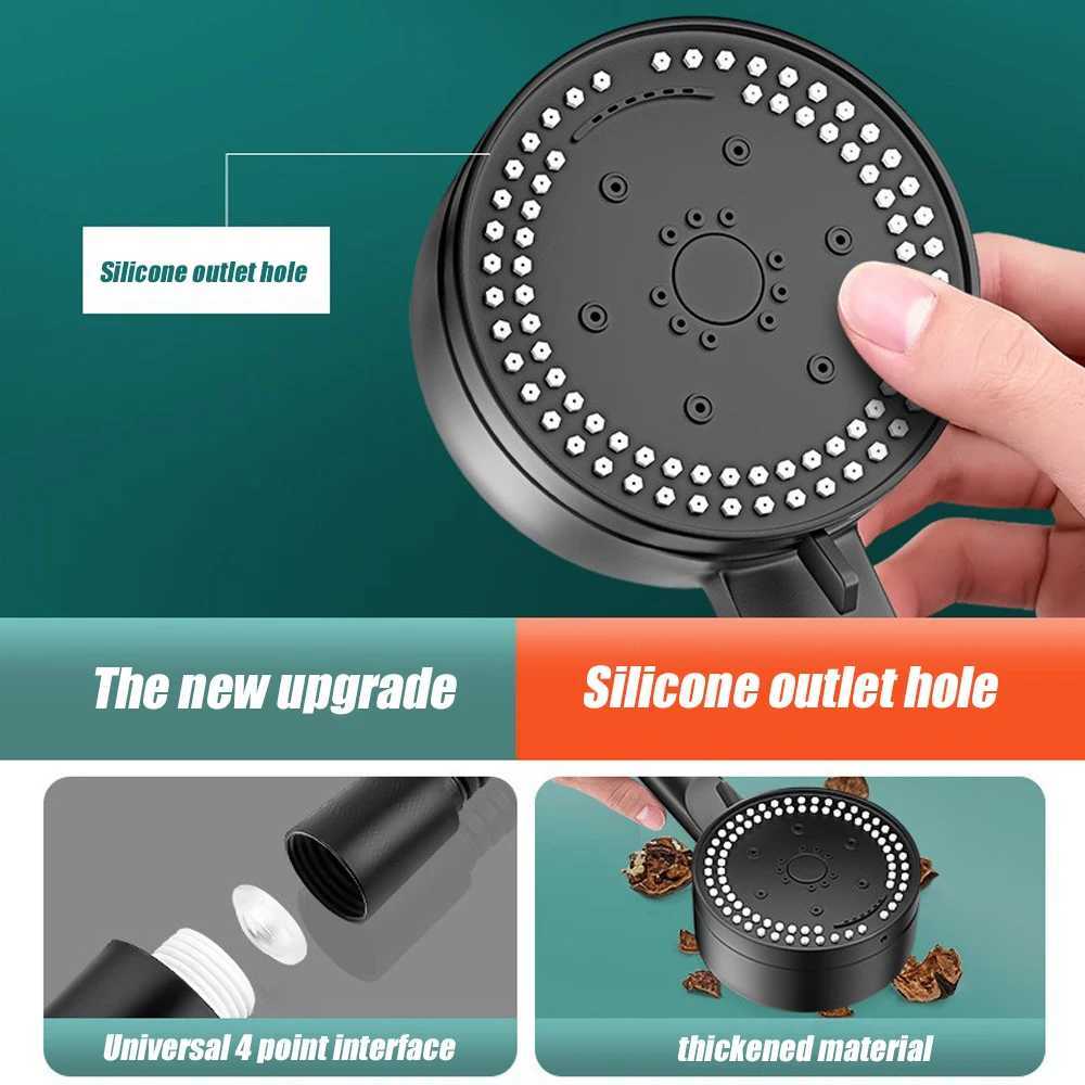 VILOYI 8 Modes High-Pressure Shower Head Fall Resistance Black Handheld Showerhead Water Saving Bathroom Shower Accessories C251220
