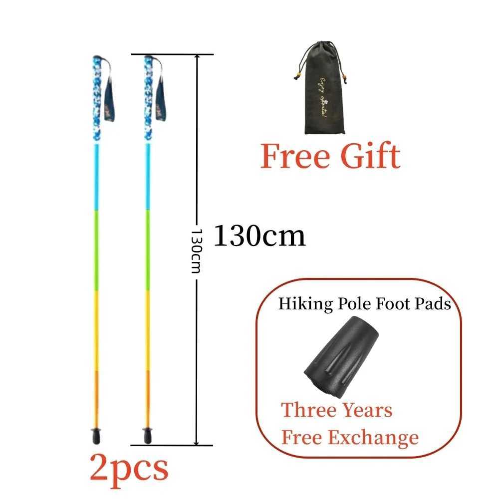2PCS Carbon Fiber Five Section Folding Hiking Stick Ultra Lightweight Portable Hiking Stick Walking Poles Hiking Accessories G2512201