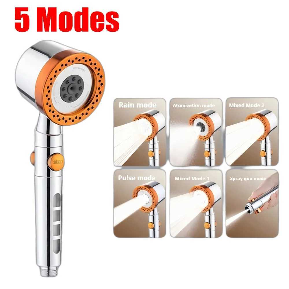 5 Modes Bathroom Shower Head Portable High Pressure Powerful Rain ShowerHead Explosion-proof and Drop-proof Universal Shower Set C251220