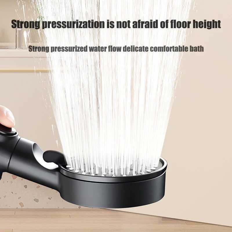 High Pressure Shower Head 5 Modes Adjustable Showerheads With Filter Water Saving One-Key Stop Spray Nozzle Home Bathroom C251220