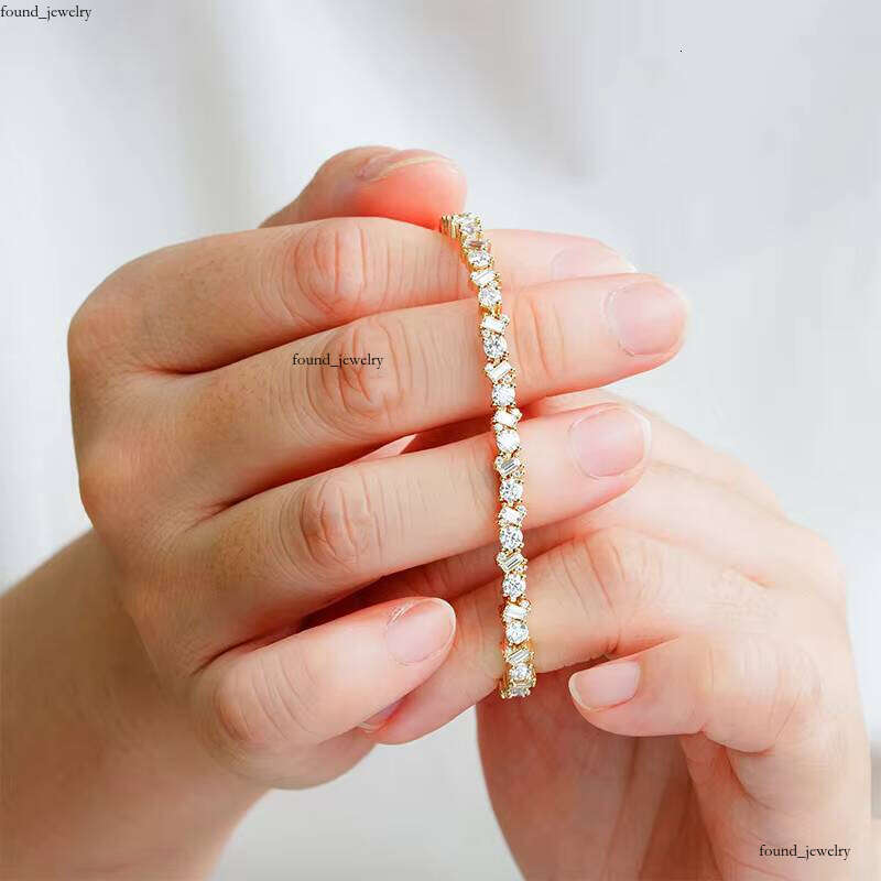 VVS Moissanite Starsgem Confetti 10k Gold Multi-Shaped Fashionable Classic Bracelet Popular Design for Men and Women