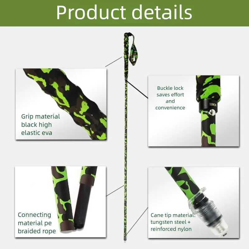4-Section Folding Trekking Poles for Hiking And Climbing Nature Hike Ultra-Light Carbon Fiber Walking Sticks G251220
