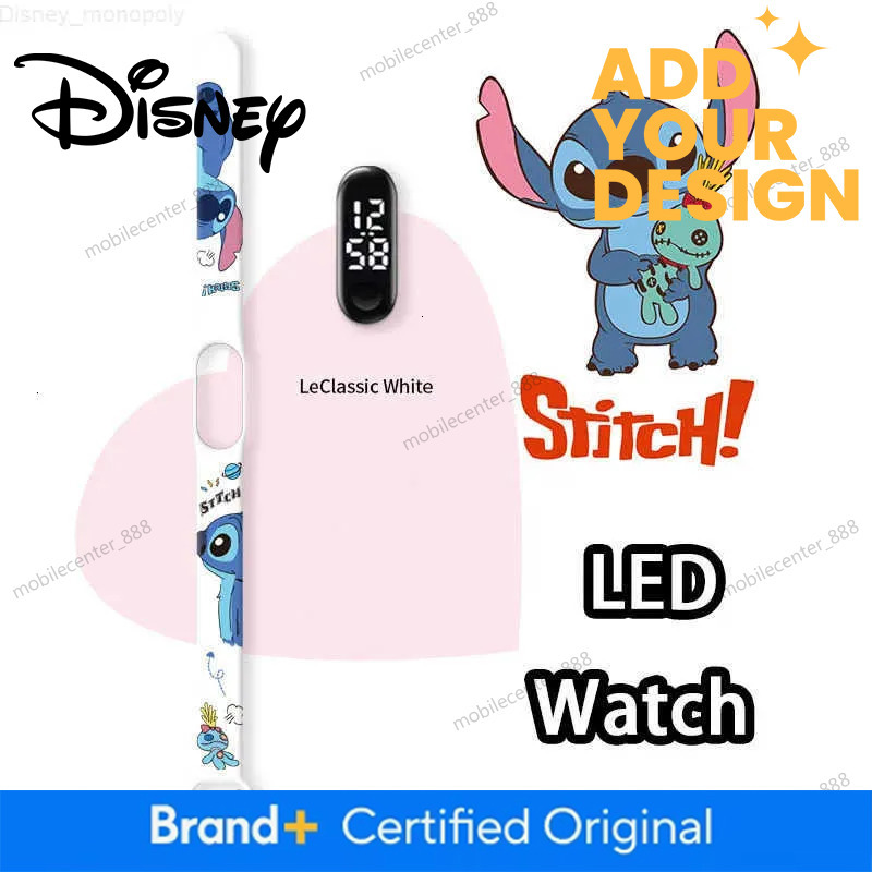 Disney custom Watches Lilo Stitch Anime LED Luminous Waterproof Electronic Sports Silicone Watch for Kids Birthday Gift H250924