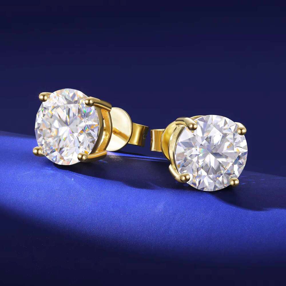 3mm-10mm Classic Mossanite Screw Back Luxury Jewelry 925 Sterling Silver VVS Moissanite Diamond Stud Earrings for Men and Women