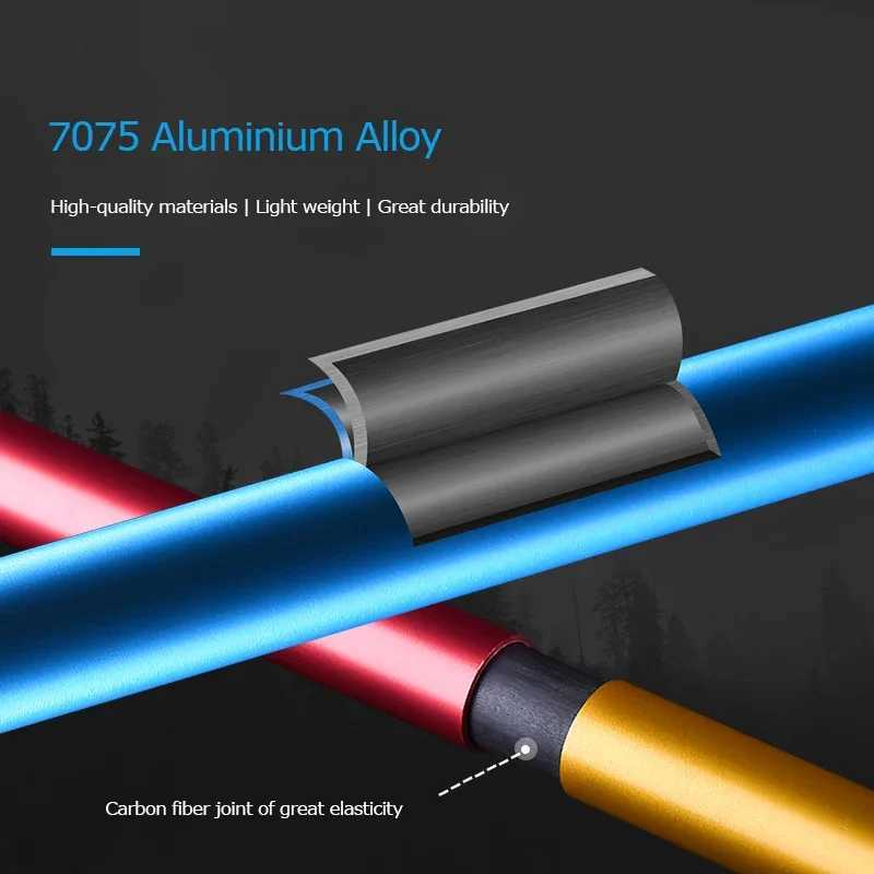 AONIJIE E4201 New E4204 Lightweight Folding Collapsible Quick Lock Trekking Pole Hiking Trail Running Walking Stick Carbon Fiber G251220