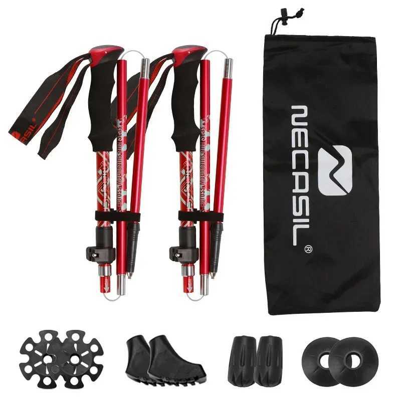 2PCS Ultralight Foldable Trekking Poles Sets Telescopic Nordic Walking Sticks Portable Outdoor Camping Hiking Gear G251220
