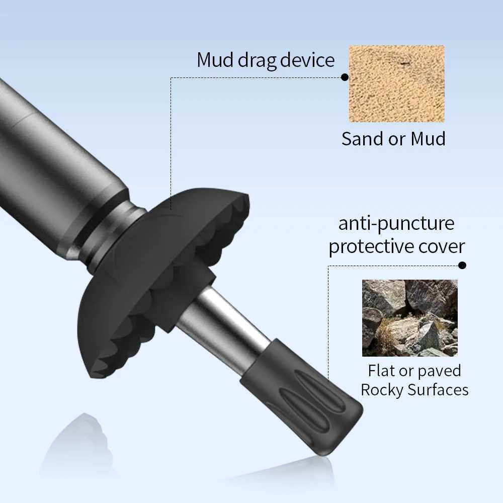 5-Section Multifunctional Trekking Pole Aluminum Alloy with Whistle Flint Anti-Slip and Telescopic for Outdoor Hiking G251220