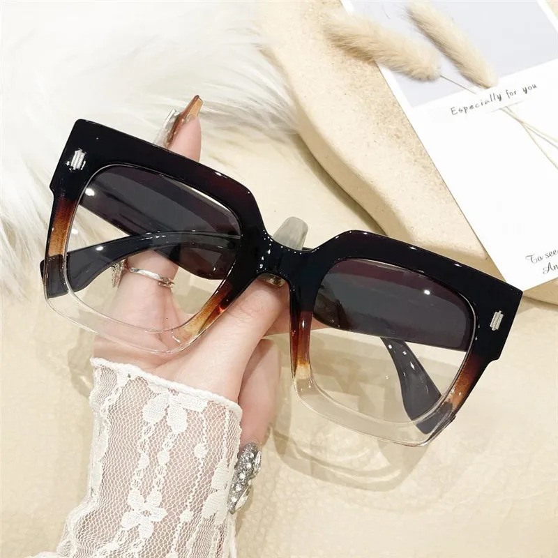Oversized Transparent Computer Glasses Frame Anti Blue Light Blocking Glasses Large Frame Black Leopard Glasses Clear Lenses 251219
