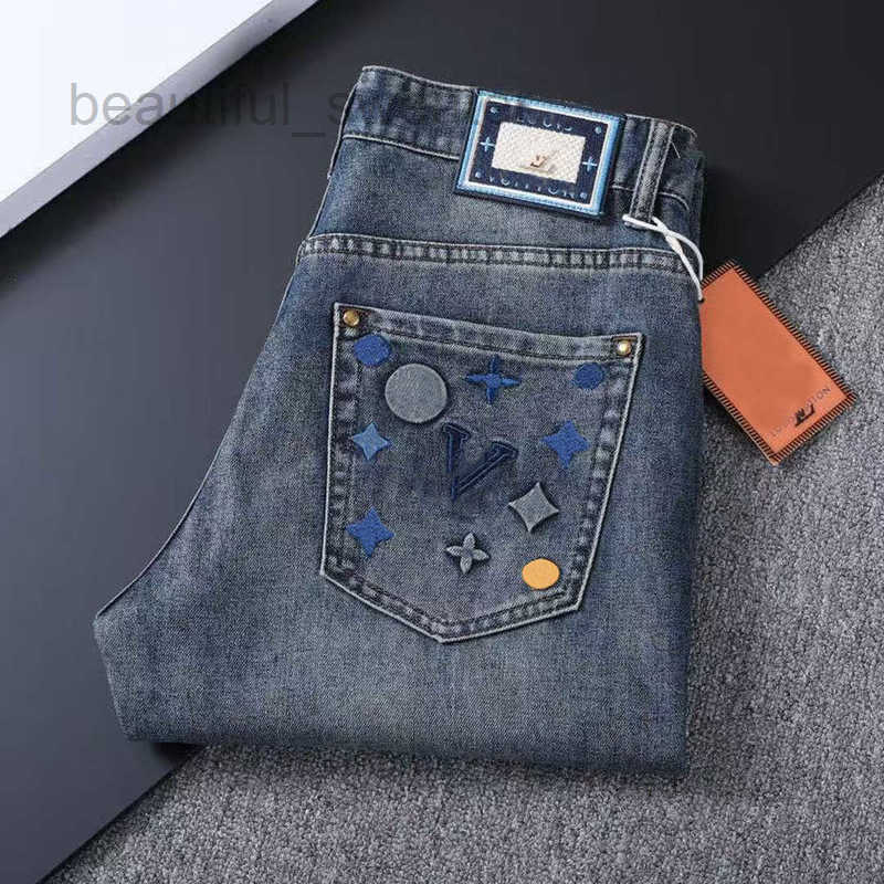 Men's Jeans designer New high-end men's denim Spring and Summer pants for featuring stretch slim fit straight shape Brand black jeans Casual trendy the mens 8T6Y WQFK