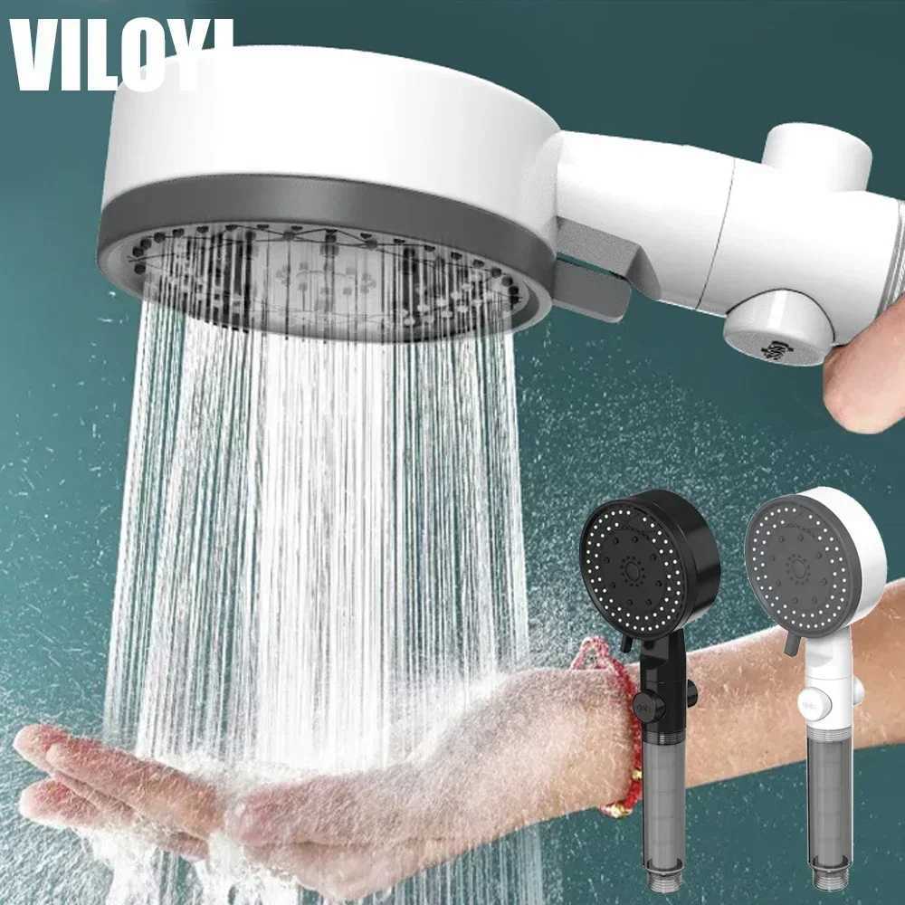 10 Modes High-Pressure Filtered Shower Head One Key Stop Water Bathroom Handheld Showerhead Portable Shower Nozzle Accessories C251220
