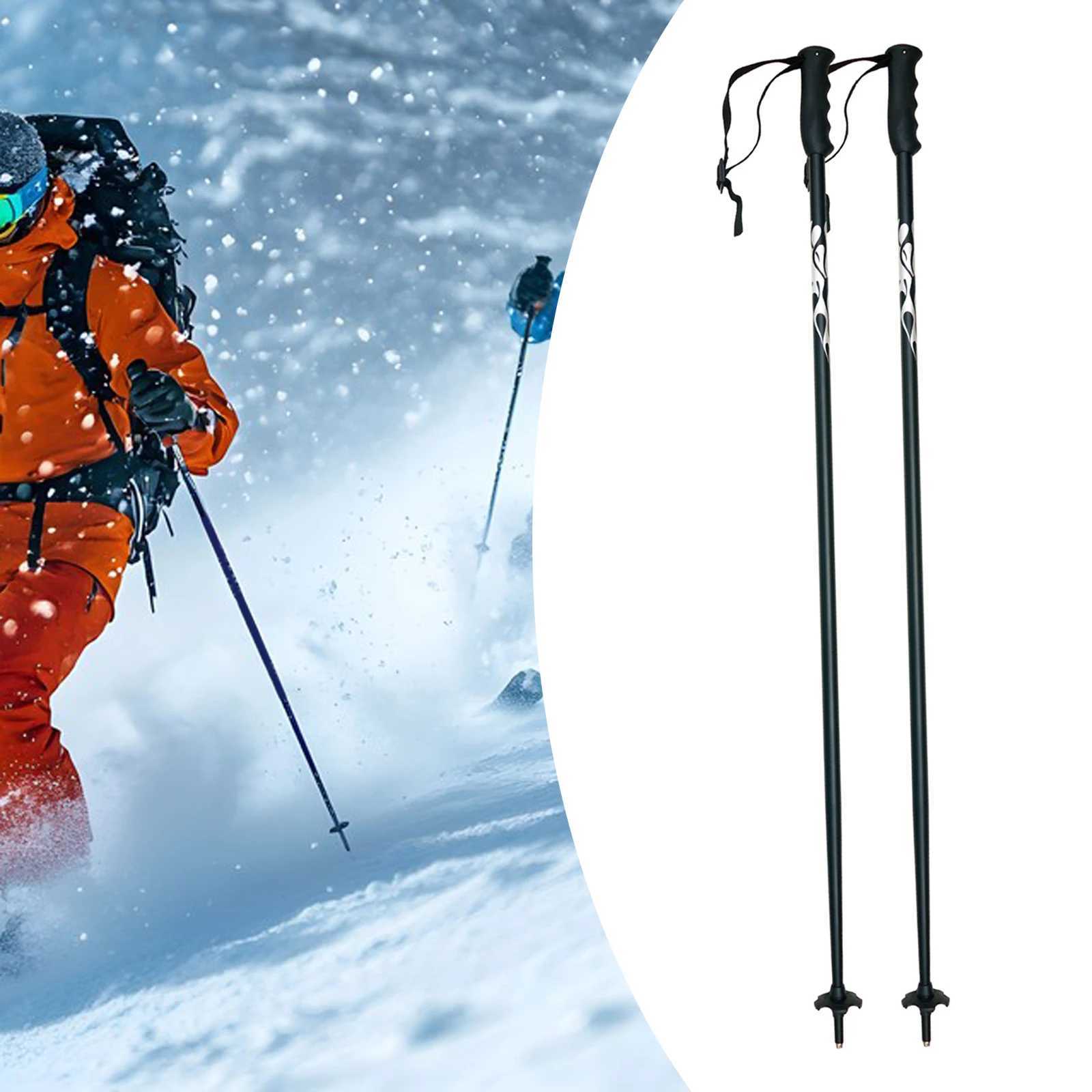 2 Pieces Ski Poles Trekking Canes Aluminum Alloy Skiing Sticks Climbing Canes for Hiking Winter Sports Backpacking G251220