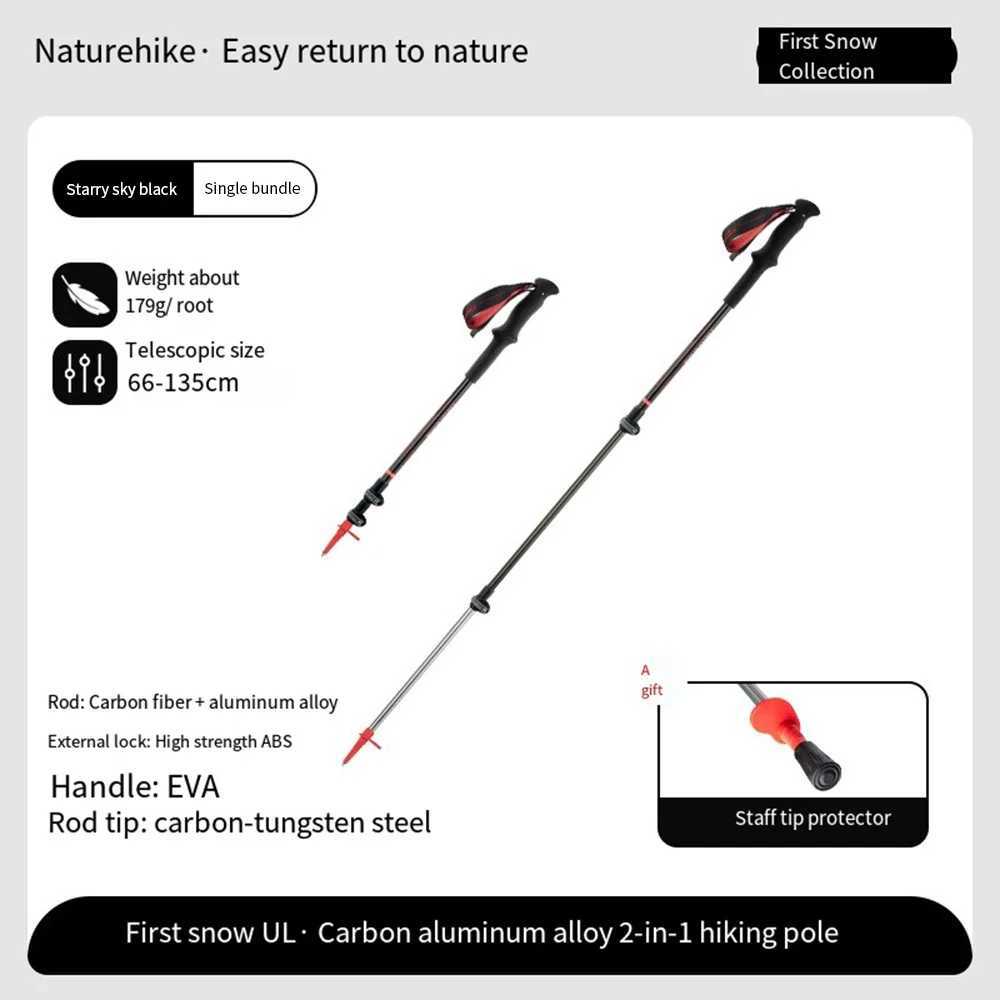 Naturehike Trekking Poles Shock Absorption Walking Sticks Telescopic Foldable Ultralight Adjustable Hiking Cane Camping Pole G251220