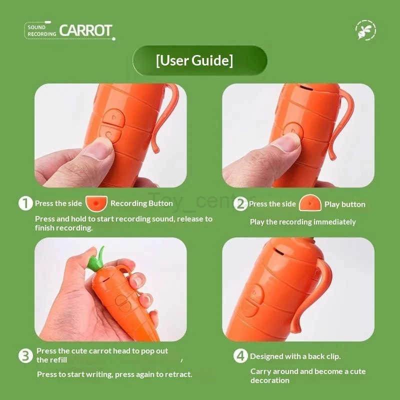 Disney Zootopia Judy Carrot Shaped Cute Cartoon Recording Pen Toy Student Stationery Ballpoint Pen School Supplies Collectible Figures H251220