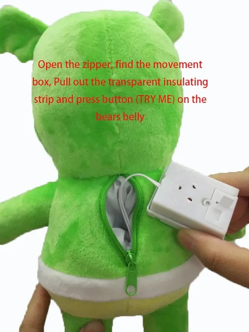 30cm/ Singing Gummy Plush Toys With Music Voice Gummy Bear Stuffed Dolls Peluche Sounding Bear Plushie Toys Baby Toys for Kids 251216