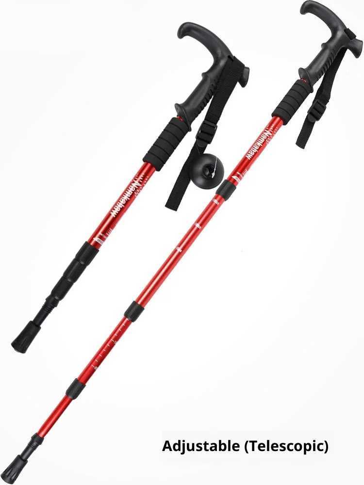 Aluminum Alloy Telescopic Trekking Poles Lightweight Elderly Walking Stick for Outdoor Hiking Travel G251220