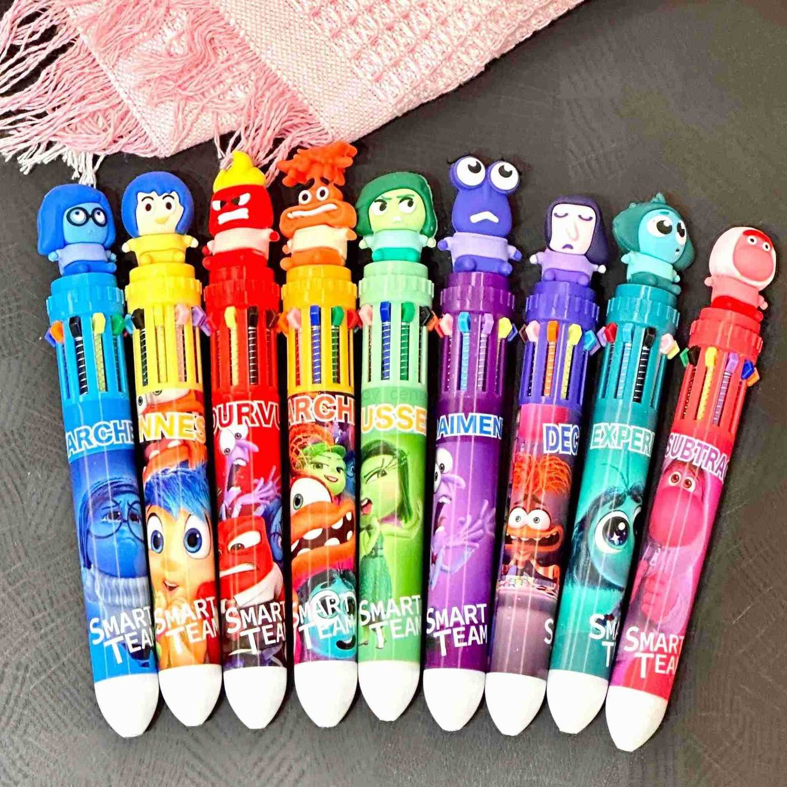 Disney Cartoon Inside Out Doll 10 Colors Ballpoint Pen Cute Gel Pen Student Supplies Stationery Wholesale Gifts H251220