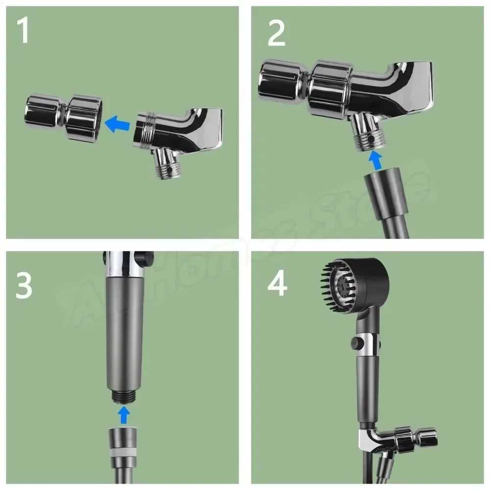 3 Modes Shower Head High Pressure Rain Faucet Shower Head with Massage Brush Rain Faucet Hand Shower Set Bathroom Accessories C251220