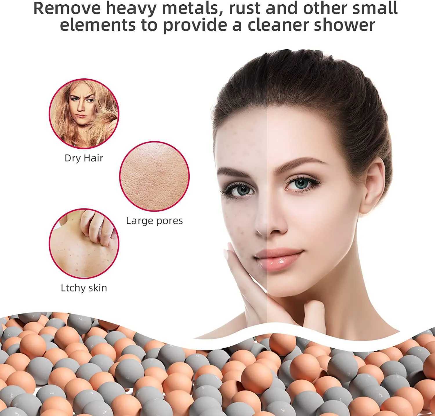 Zloog New 3 Modes Shower Head High Pressure Water Filter Shower Mineral balls Showerhead for Bathroom Anion Nozzle C251220