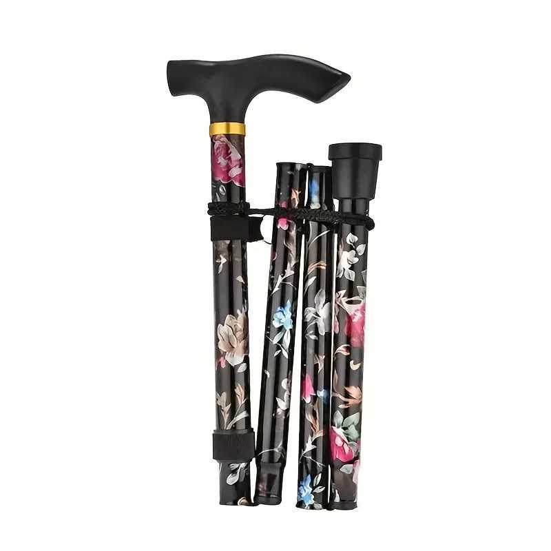 Collapsible Elderly Care Gift for Adults Elder Hiking Poles Non-slip Crutches Telescopic Walking Cane Folding Trekking Stick G251220