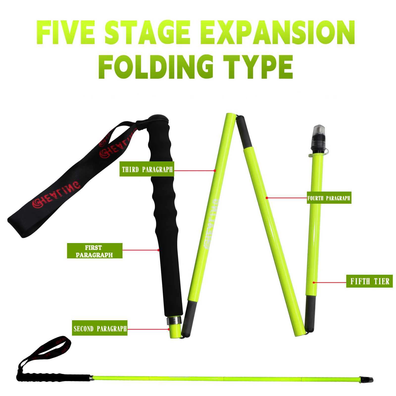 OKHEALING Black Tech T700 Ultra Carbon Trekking Poles Sticks Hiking Poles Walking Sticks Lightweight Folding Hiking Accessories G251220