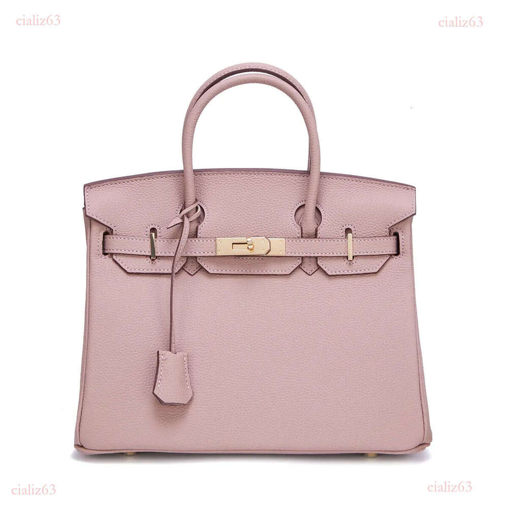 Ladies' handbag dinner h bag designer tote bag metal buckle large capacity handbag handmade leather with zipper pocket ladies' business bag e3a
