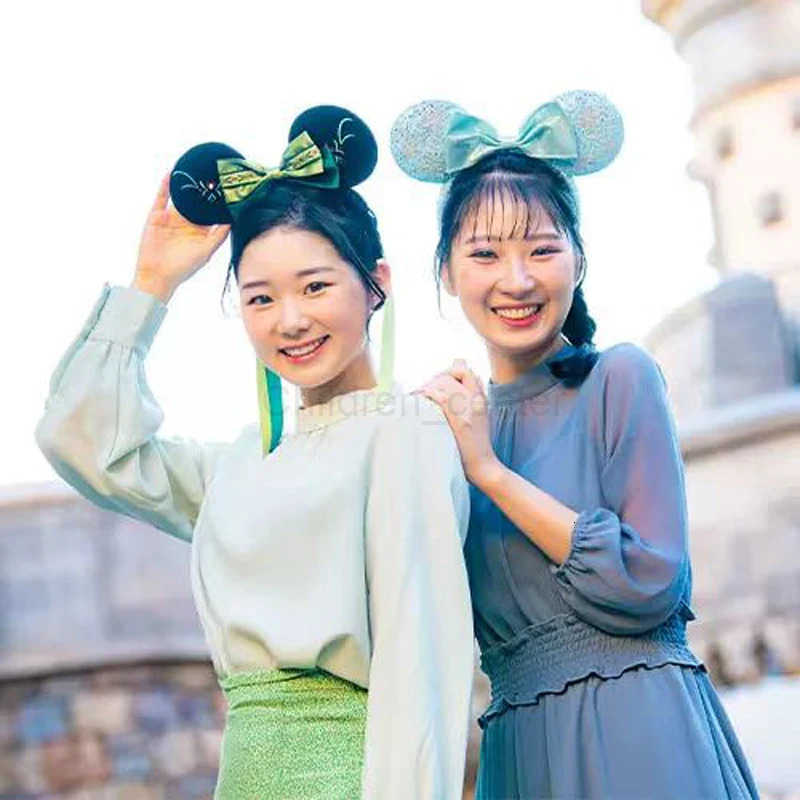 Disney 2025 Mickey Mouse Headband Disneyland New Speed Silver Nimbus PU Leather Headwear Children Girl Toys Decoration H251220