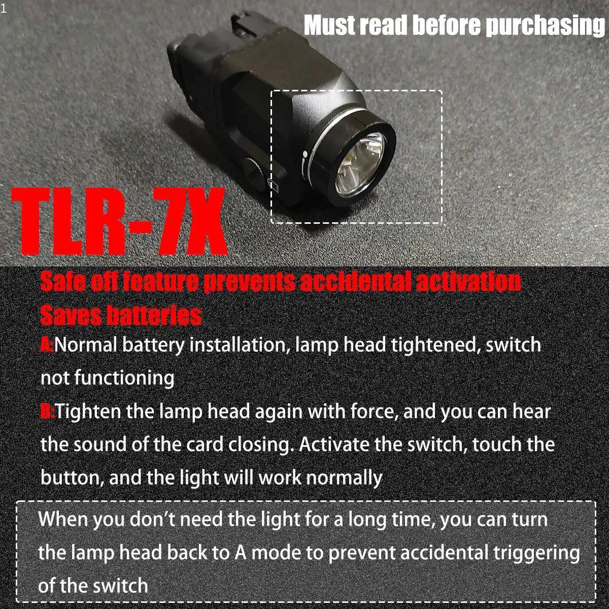 TLR 7 TLR 7X TLR 1 HL Pistol Scout Light LED Strobe Flashlight for Airsoft G lock 17 Taurus 20mm Rail 500 lumens RechargeableT251220