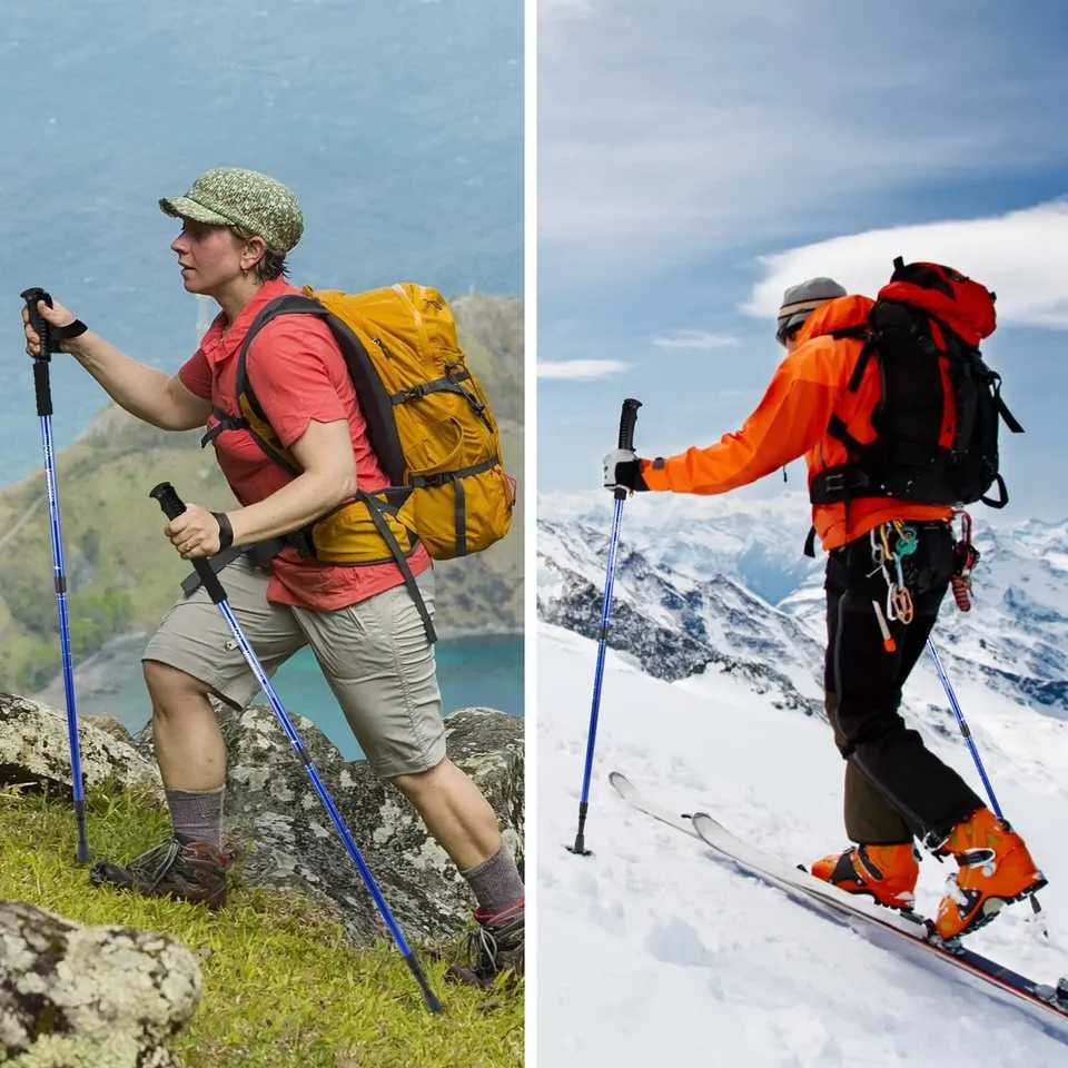 Ultralight 3-Section Trekking Poles Adjustable Aluminum Alloy Nordic Walking Sticks Telescopic Non-Slip for Men And Women Hiking G251220