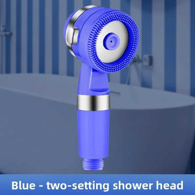 Kids 2-Mode Shower Head - Silicone Massage Brush Built-in Shower Gel Dispenser Soft Water Flow for Toddlers C251220