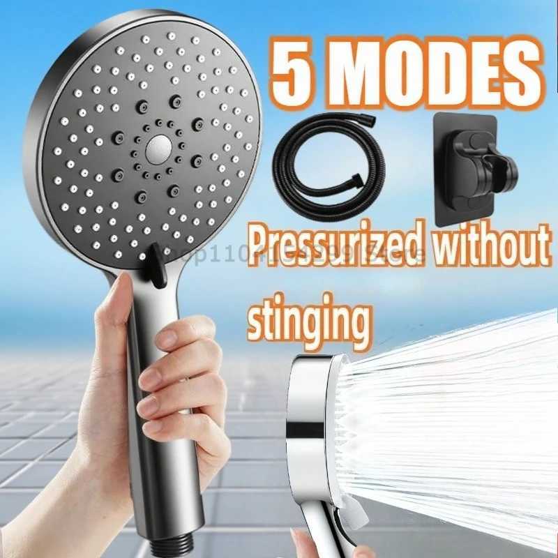 Bathroom Sprayer Shower Head Water Saving Handheld Rain Shower Head Adjustable 5 Modes Shower Bath Head Bathroom Accessories C251220