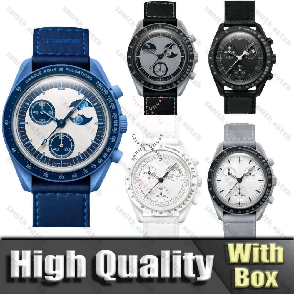 AAA Men Moon Watch Bioceramic Designer Watches Men Watch Seamasters 007 Waterproof Watch Quartz And Automatic Watch 42mm Pointer Dial Stainless Steel Material Box