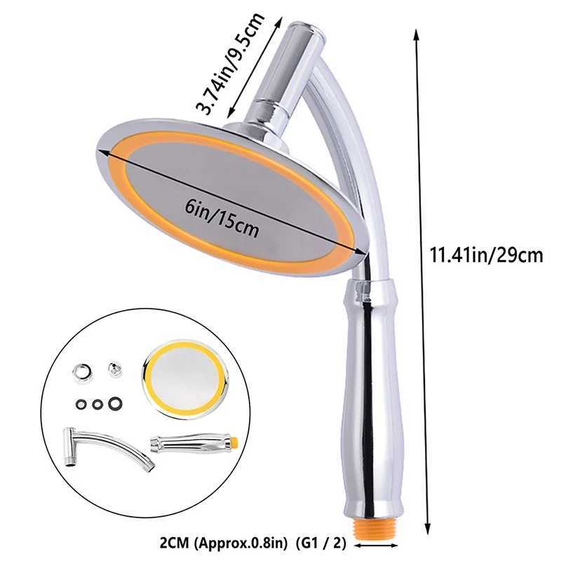 6 Inch High Pressure 360 Degrees Rotation Large Round Big Rainfall Sprayer Bathroom Hand Held Shower Head Accessories Faucet Spa C251220