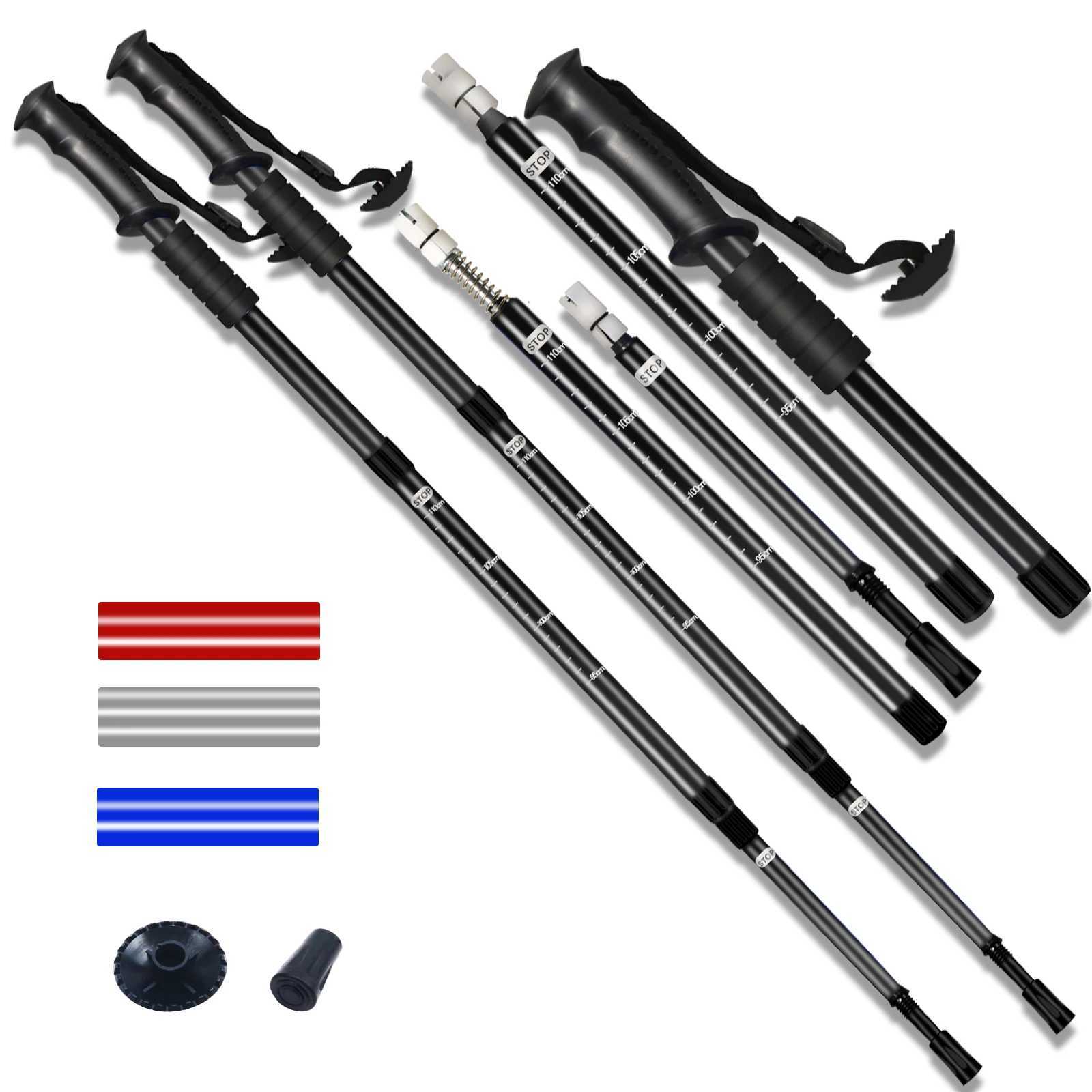 Retractable hiking poles and adjustable lightweight aluminum hiking sticks are designed for men and women as outdoor camping and G251220