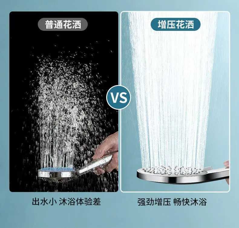 New 12CM Big Panel Handheld Shower Head 3 Functions Pressurized Water Saving Shower Head Faucet Replacement Bathroom Accessories C251220