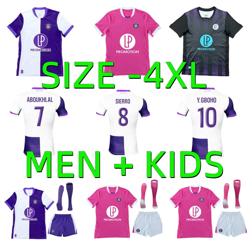 25 26 Club Toulouse soccer jerseys NICOLAISEN BABICKA Y.GBOHO SIERRO ABOUKHLHL CISSOKO DALLINGA CASSERES maillot de foot 2025 2026 Men kids football shirts uniforms