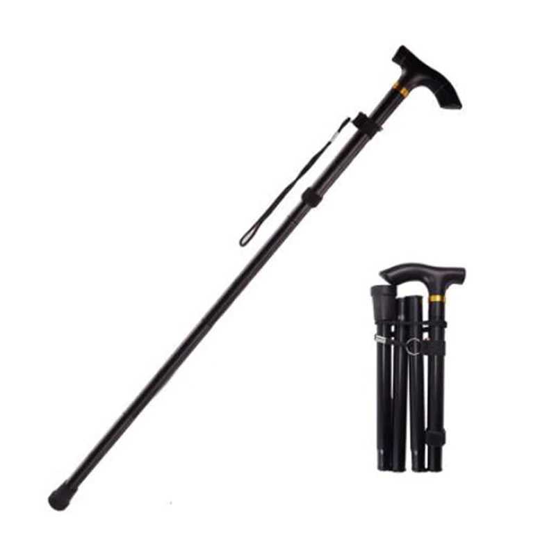Telescopic Walking Stick Outdoor Hiking Trekking Poles Aluminum Alloy Metal Folding Cane Crutches Pole For Elderly People G251220