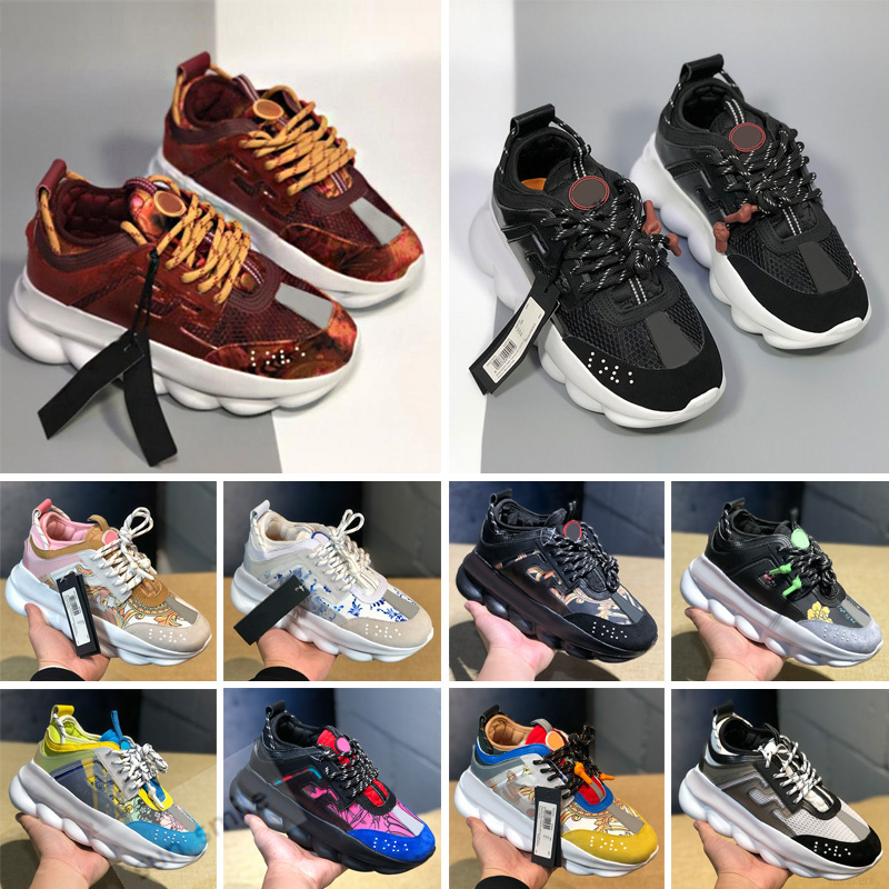 Chain Reaction Casual Shoes Italy Reflective height sneakers triple black multi-color suede red blue fluo tan luxury designer womens mens Trainers