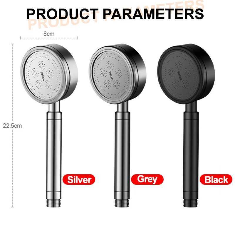 304 Stainless Steel Pressure-enhanced Shower Head Shower Enclosure Bathroom High-flow Pressure-enhanced Shower Head Set C251220